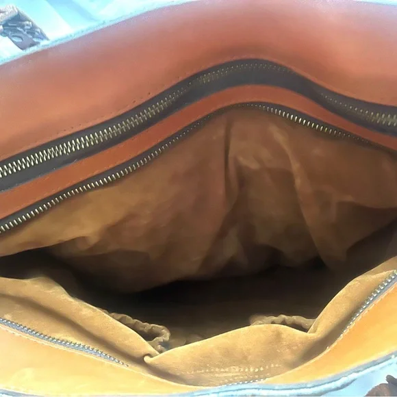 NWT Patricia Nash Denim Patchwork Tote Satchel - Picture 7 of 12